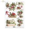Christmas, Christmas motifs, holly, sled, Christmas decorations, Christmas ornaments,  